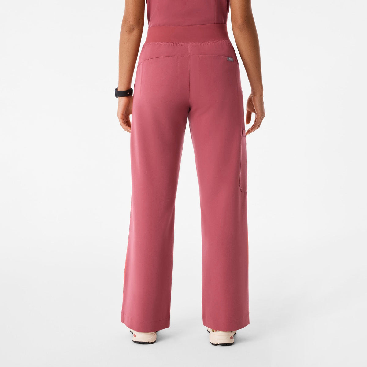 Isabel High-Rise Wide-Leg Scrub Pant - Berry Spice