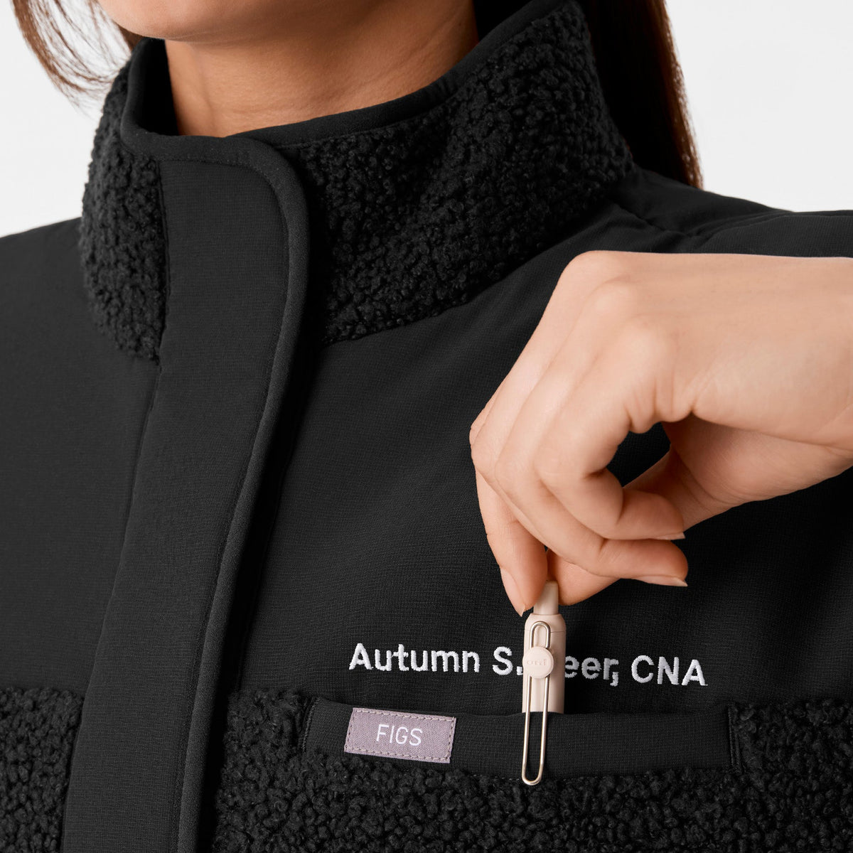 Bouclé Long Coat - Black