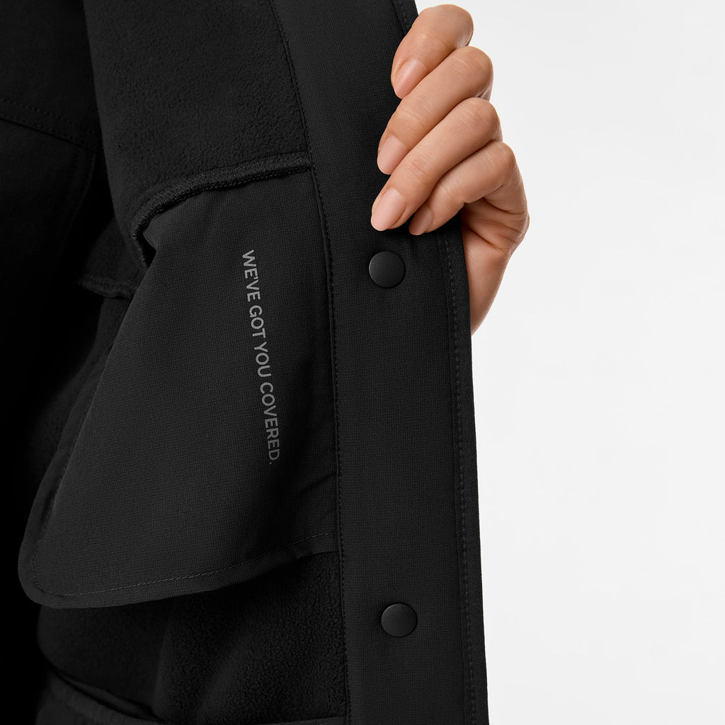 Bouclé Long Coat - Black