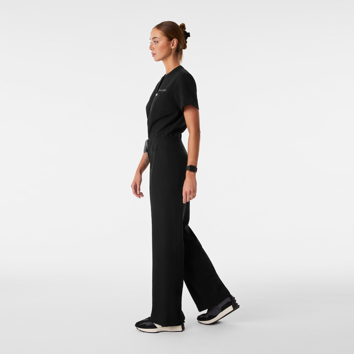 Gayle Short-Sleeve ScrubJumpsuit™ - Black