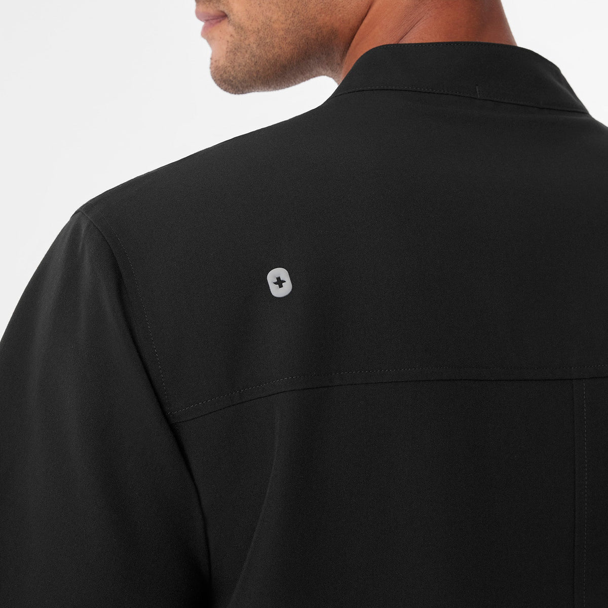 Niles Henley Short-Sleeve Scrub Top - Black