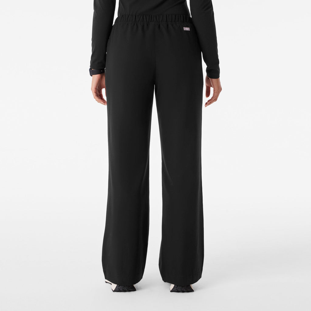 Rochelle Wide-Leg Scrub Pant - Black