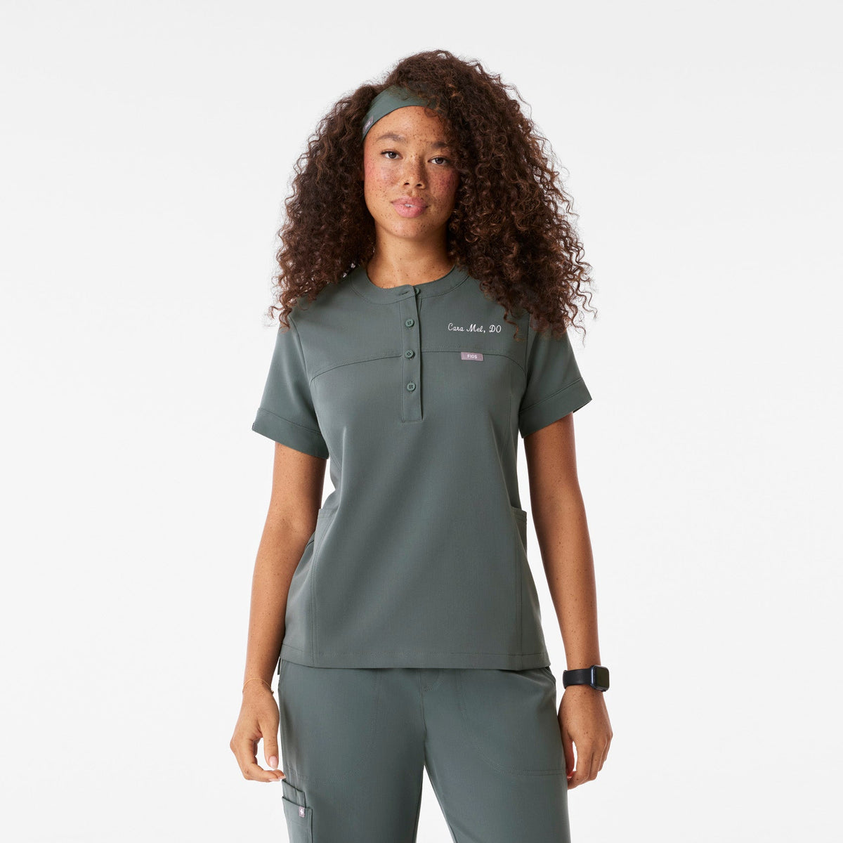 Florence Henley Short-Sleeve Scrub Top - Bonsai