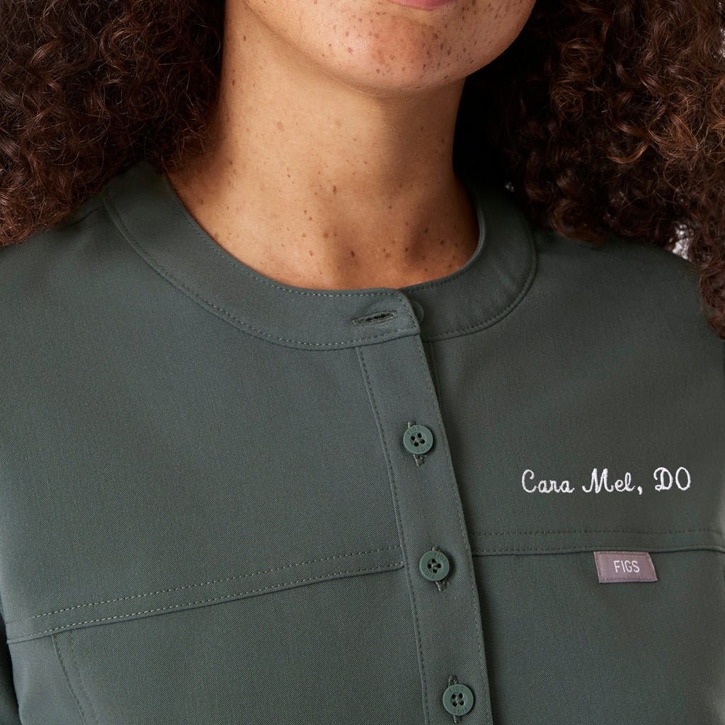 Florence Henley Short-Sleeve Scrub Top - Bonsai