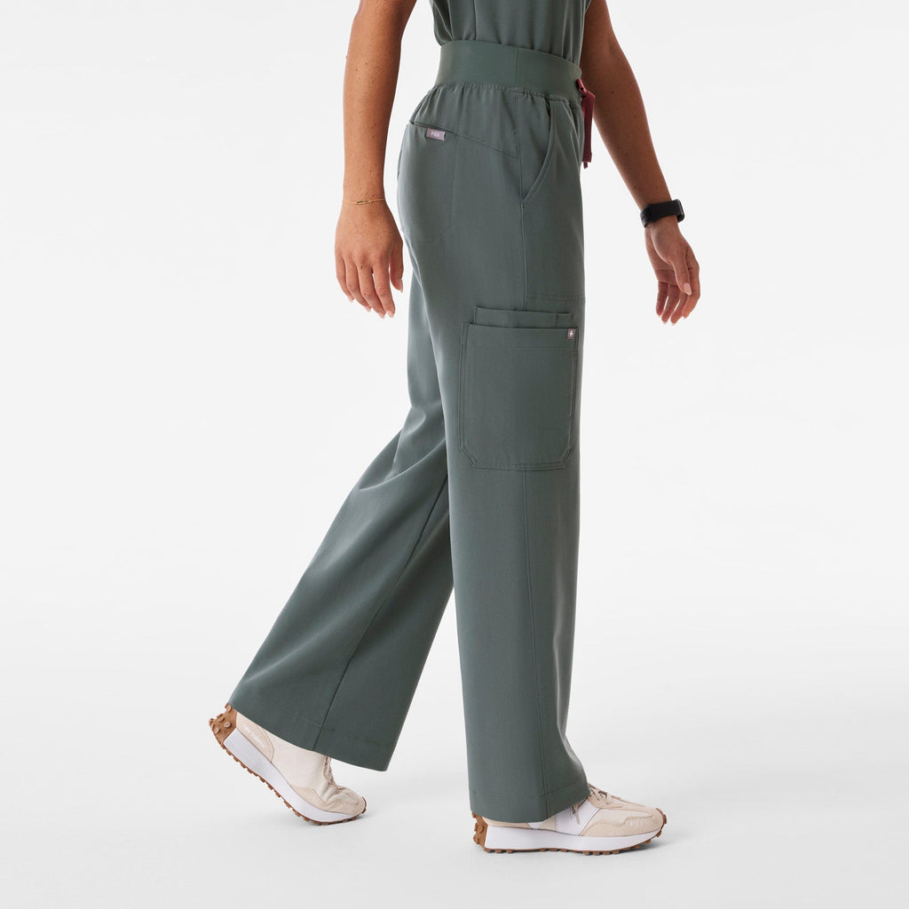 Isabel High-Rise Wide-Leg Scrub Pant - Bonsai