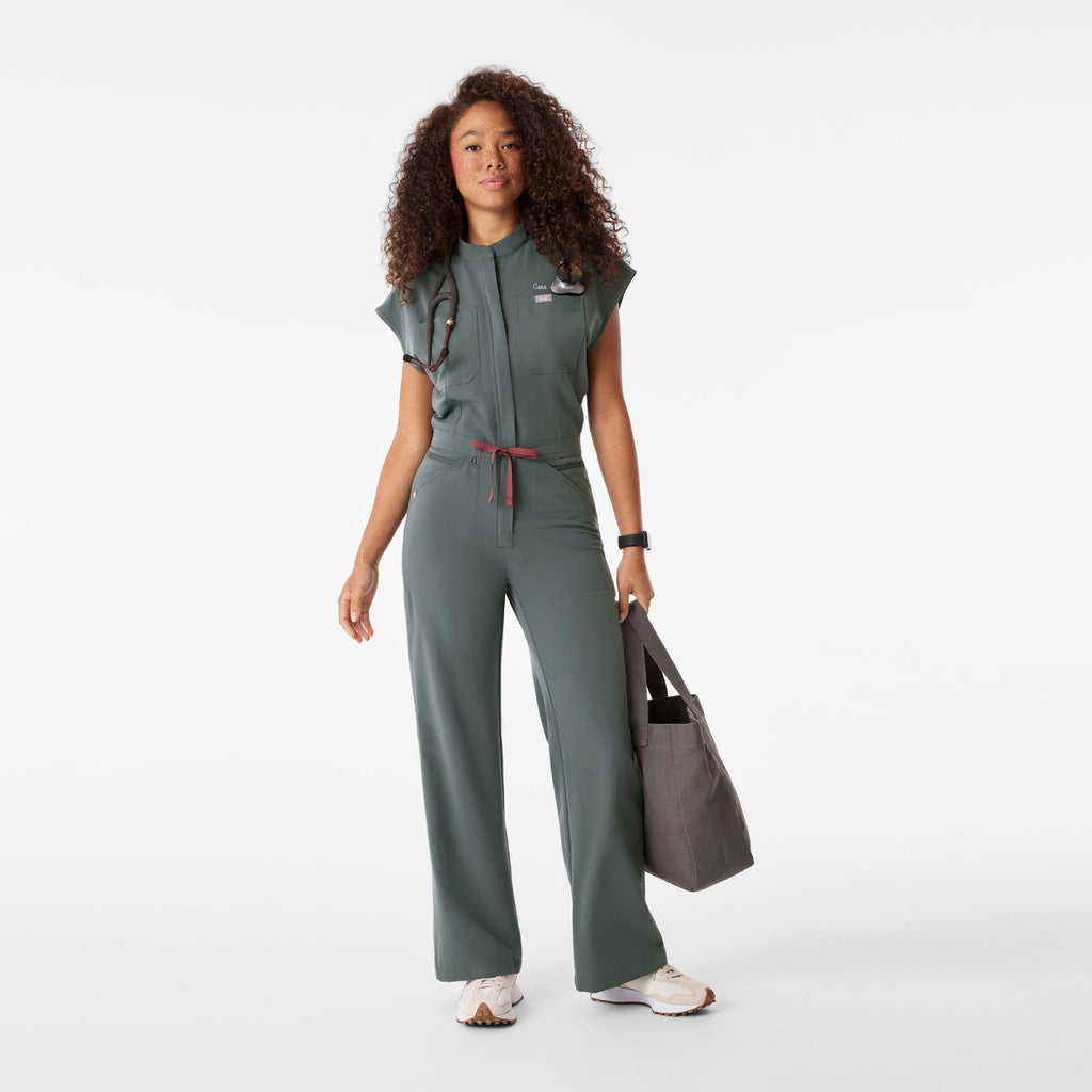 Rafaela Wide-Leg ScrubJumpsuit™ - Bonsai