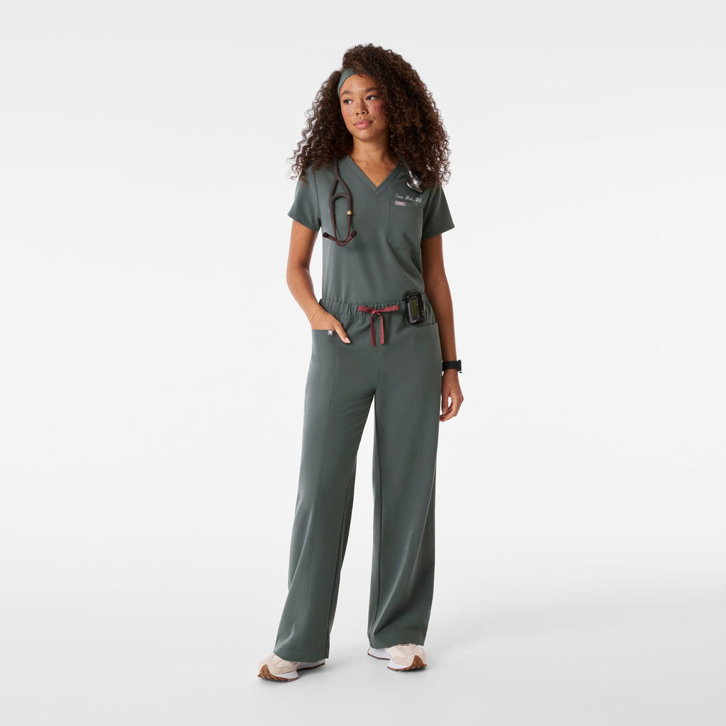 Rochelle Wide-Leg Scrub Pant - Bonsai