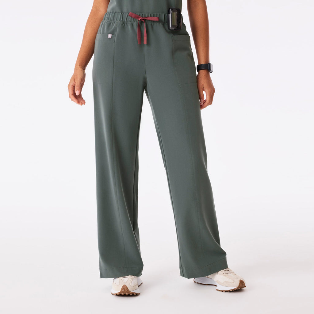 Rochelle Wide-Leg Scrub Pant - Bonsai