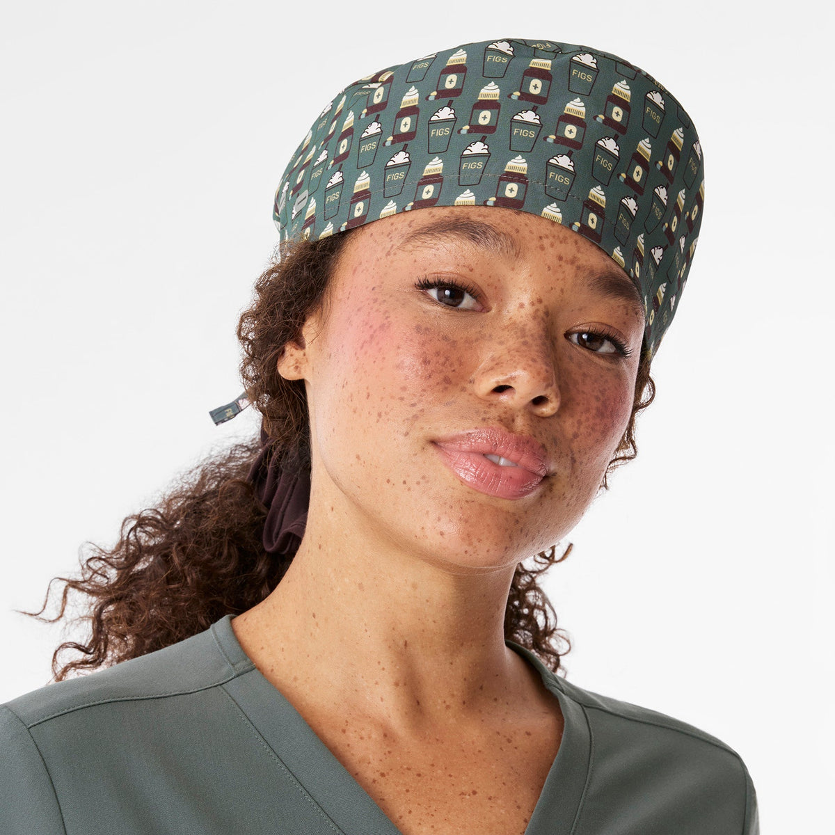 FIGS Scrub Cap With Buttonholes - Bonsai