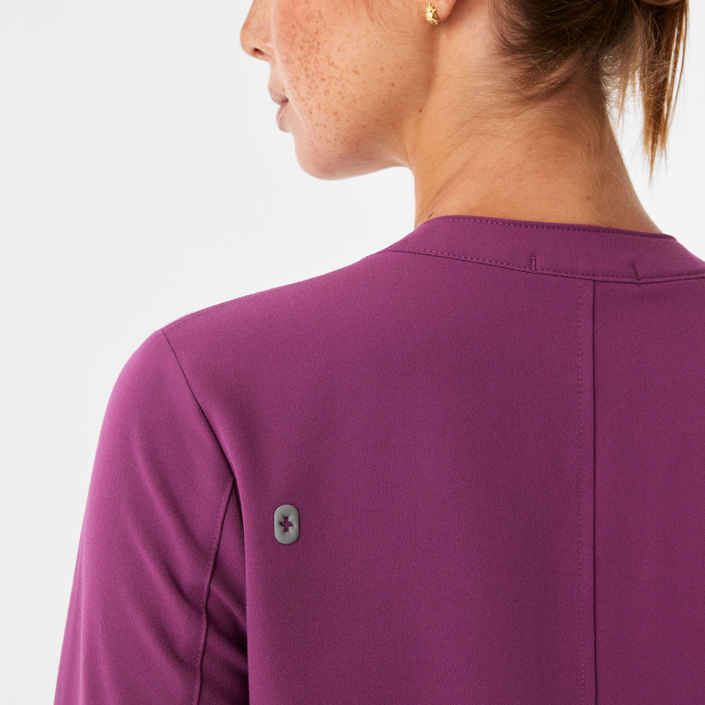 Florence Henley Long-Sleeve Scrub Top - Dark Açaí