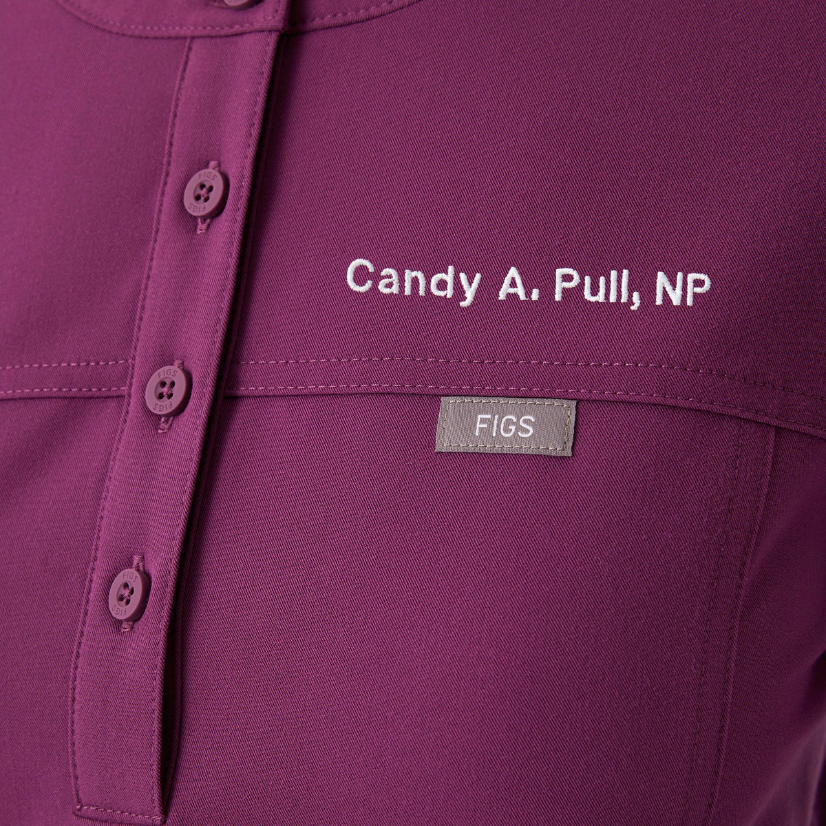 Florence Henley Long-Sleeve Scrub Top - Dark Açaí