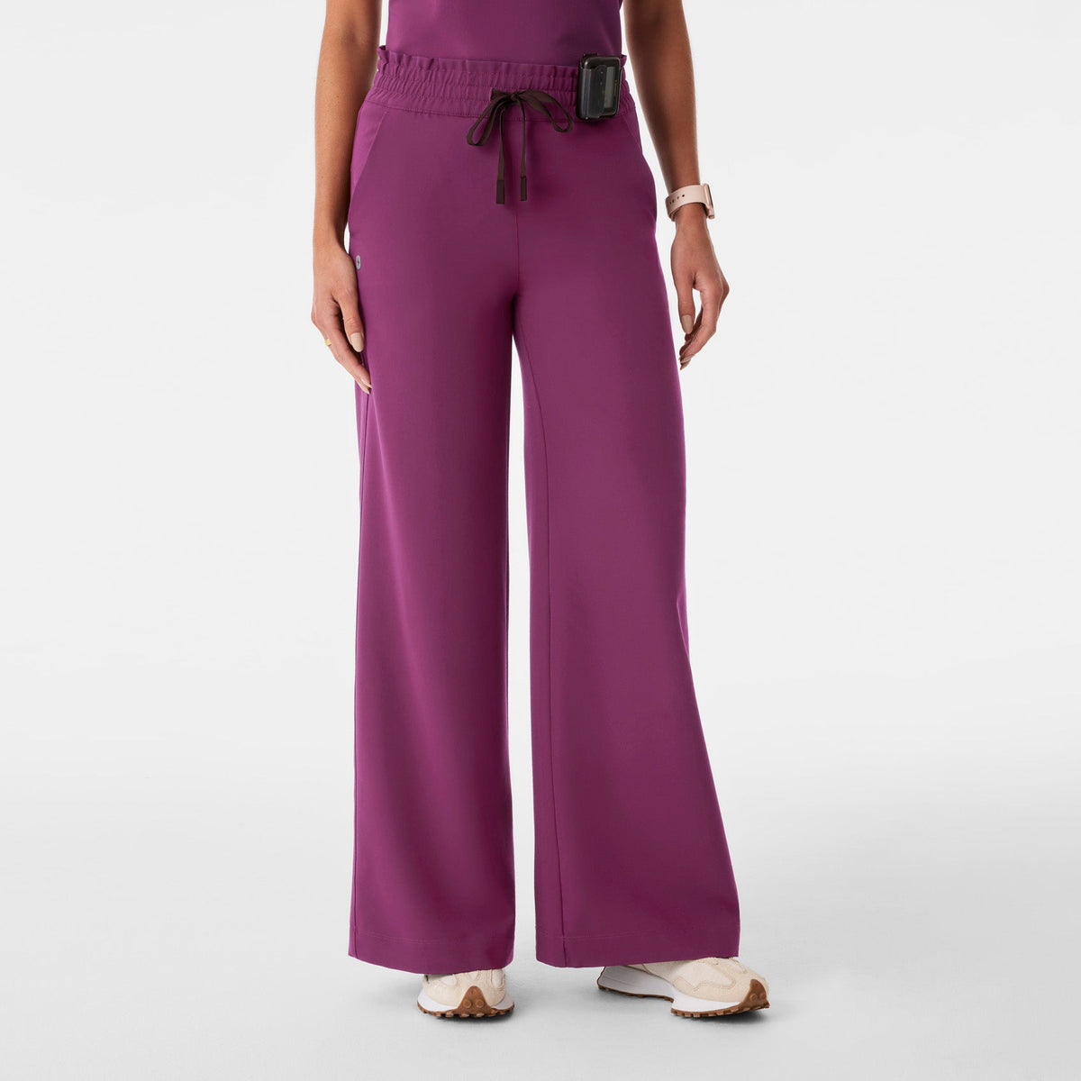 Allison High-Rise Ultra-Wide-Leg Scrub Pant - Dark Açaí