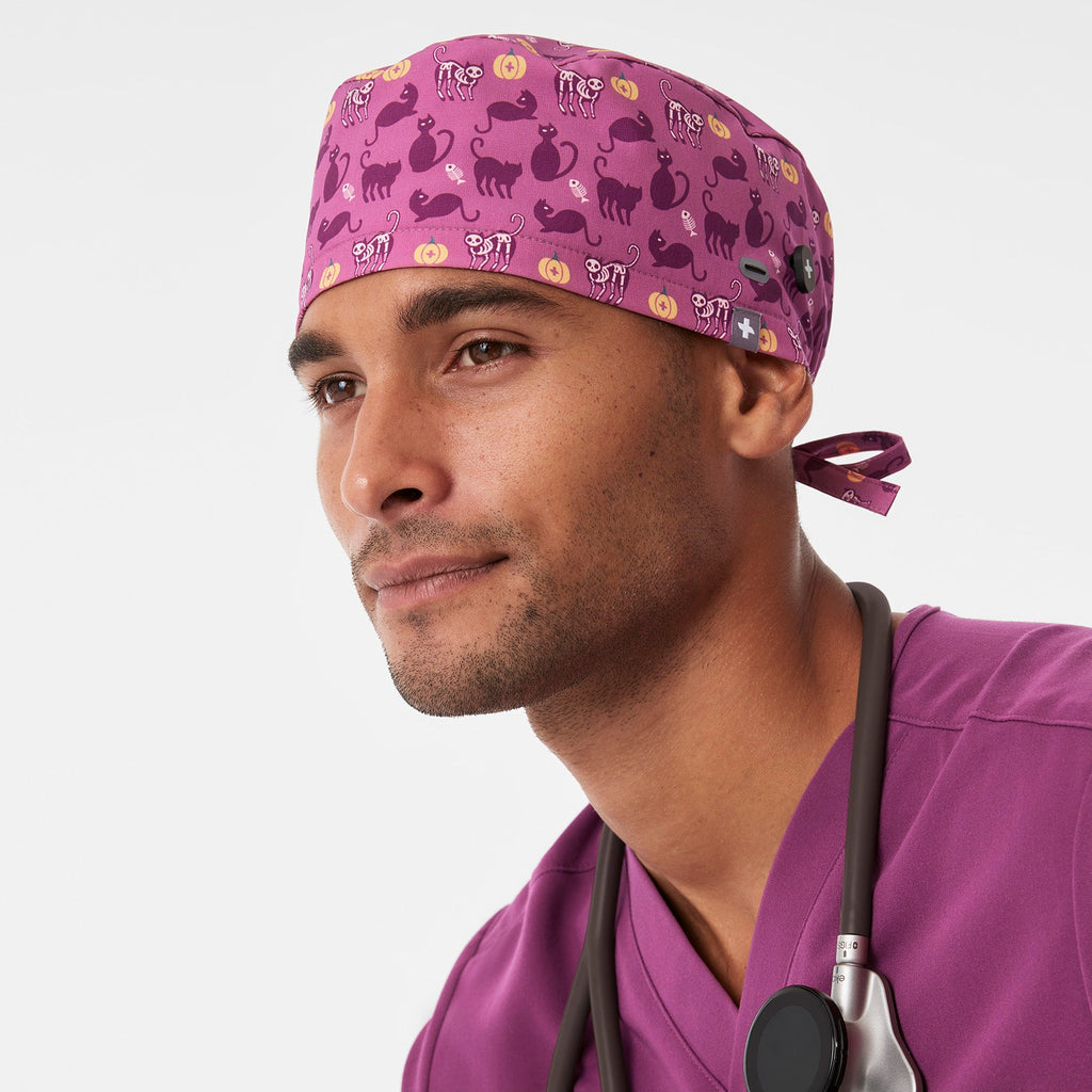 FIGS Scrub Cap With Buttonholes - Dark Açaí