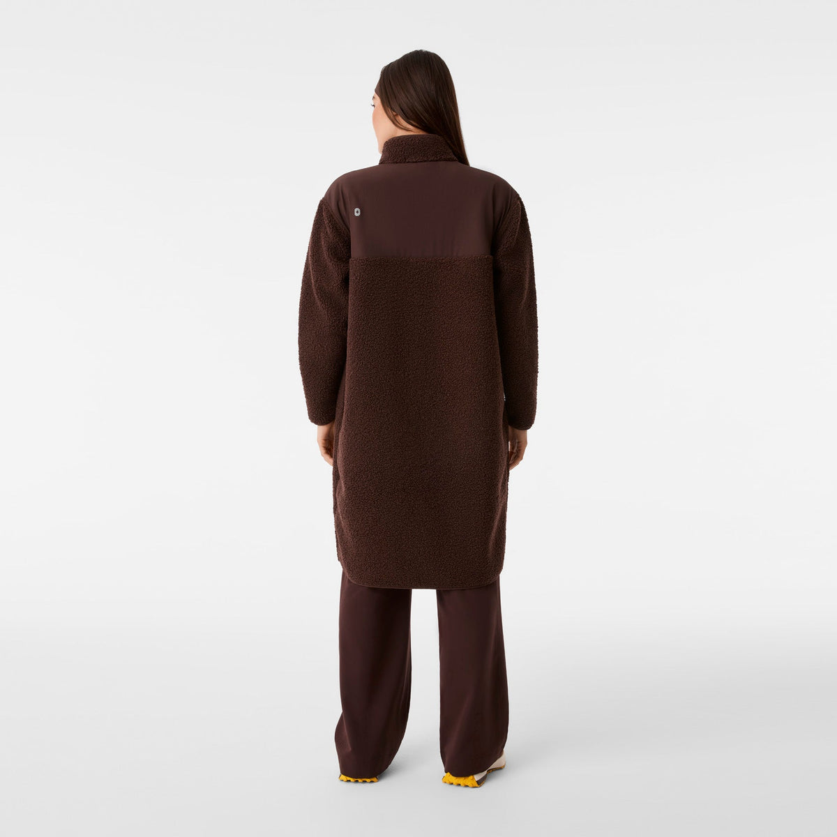 Bouclé Long Coat - Espresso