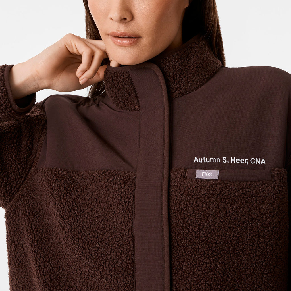 Bouclé Long Coat - Espresso