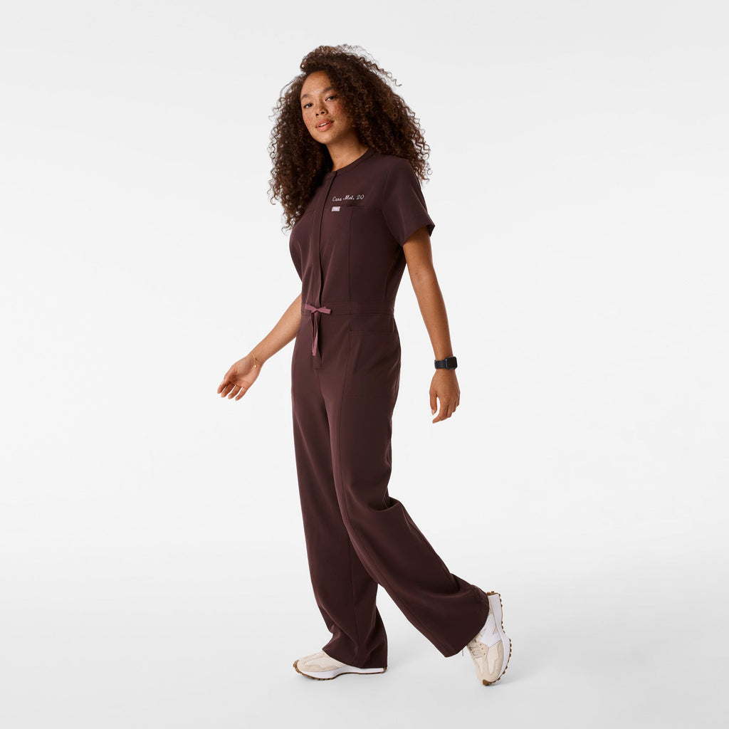 Gayle Short-Sleeve ScrubJumpsuit™ - Espresso