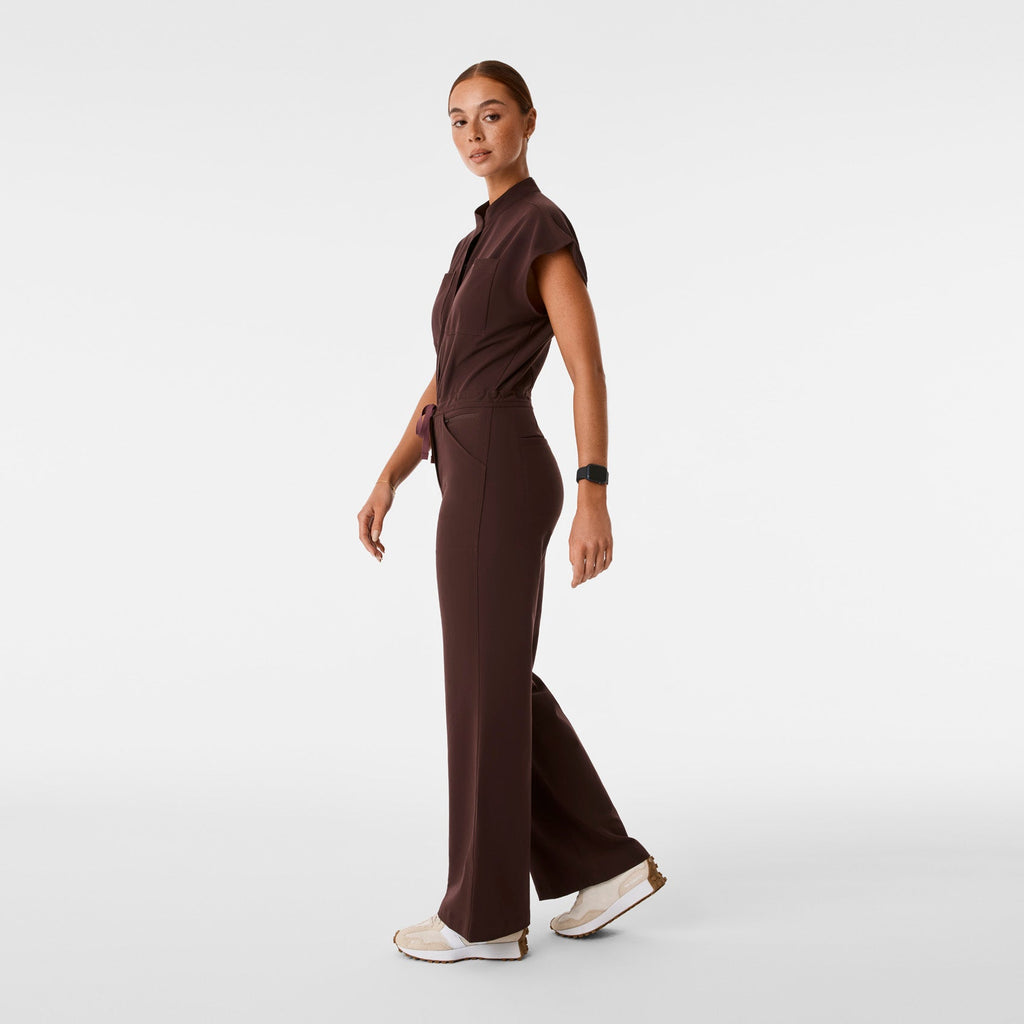 Rafaela Wide-Leg ScrubJumpsuit™ - Espresso