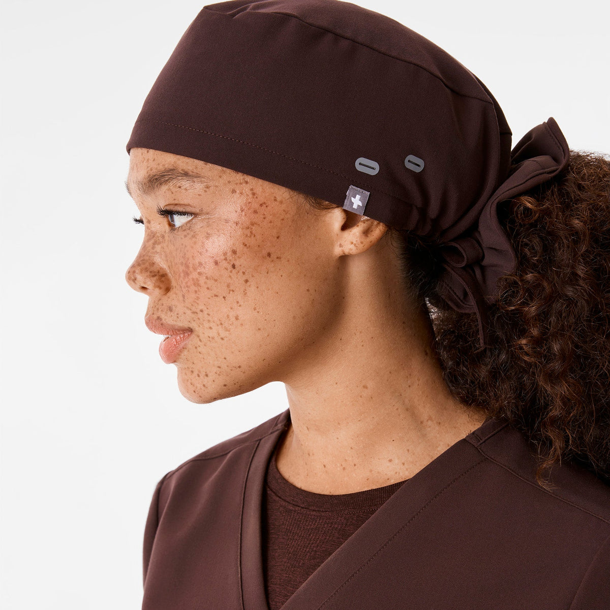 FIGS Scrub Cap With Buttonholes - Espresso