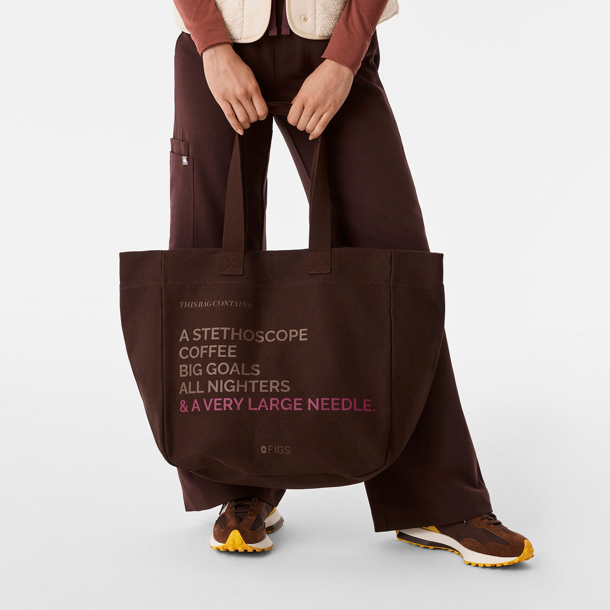 A Very Large Needle Detachable Strap Tote - Espresso