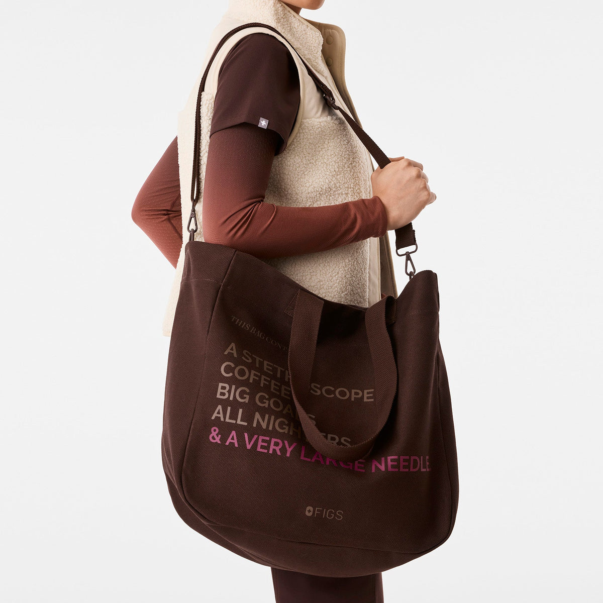 A Very Large Needle Detachable Strap Tote - Espresso