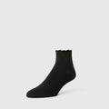 Ruffle Quarter Sock - Black