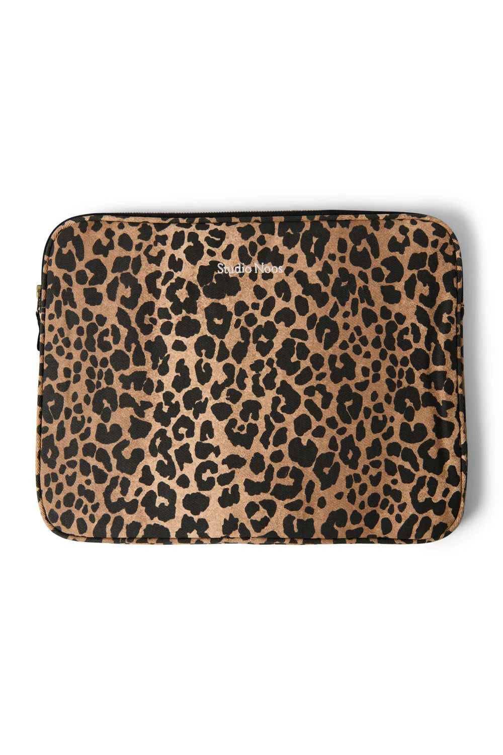 Bruine luipaardprint katoenen laptoptas 15 inch