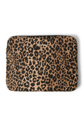 Bruine luipaardprint katoenen laptoptas 15 inch
