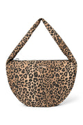 Bruine crossbodytas van katoen met luipaardprint