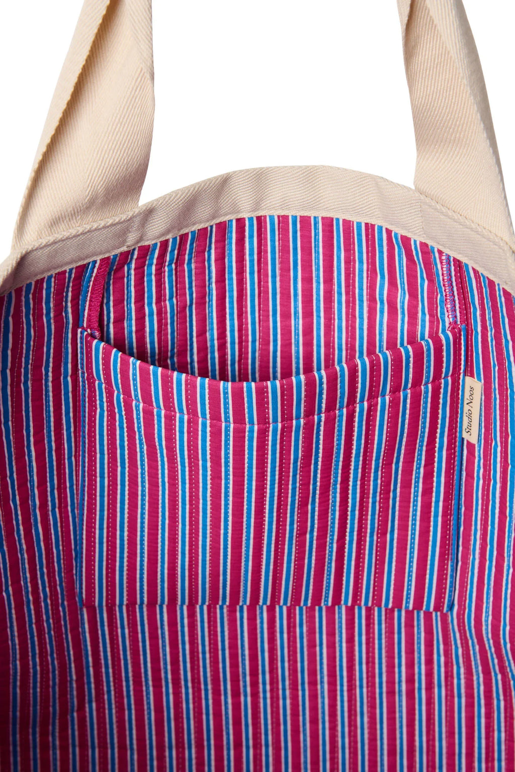 Popeline Gestreifte Strandtasche | Buttergelb