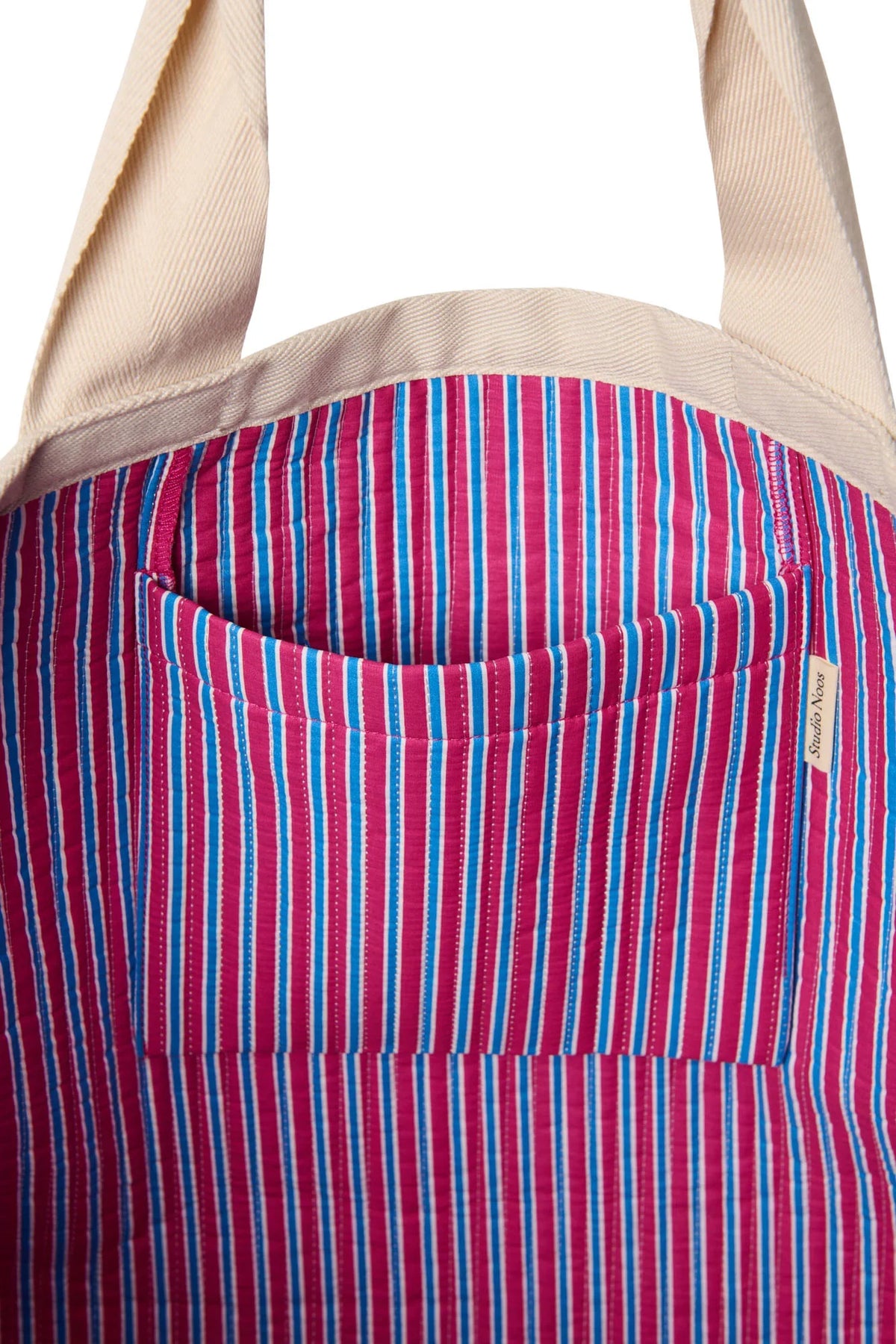 Popeline Gestreifte Strandtasche | Buttergelb