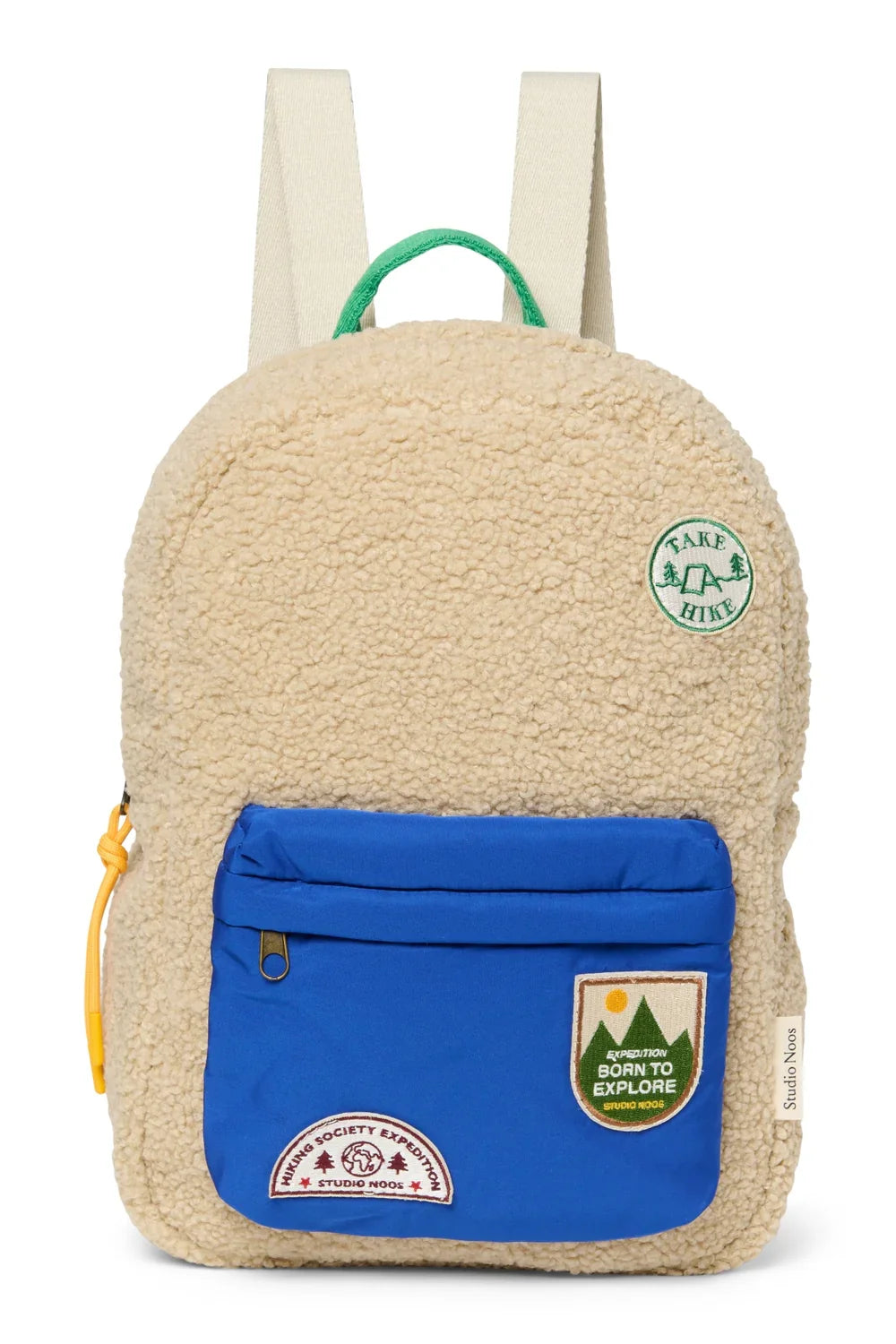 Ecru/Purple Teddy Midi Backpack