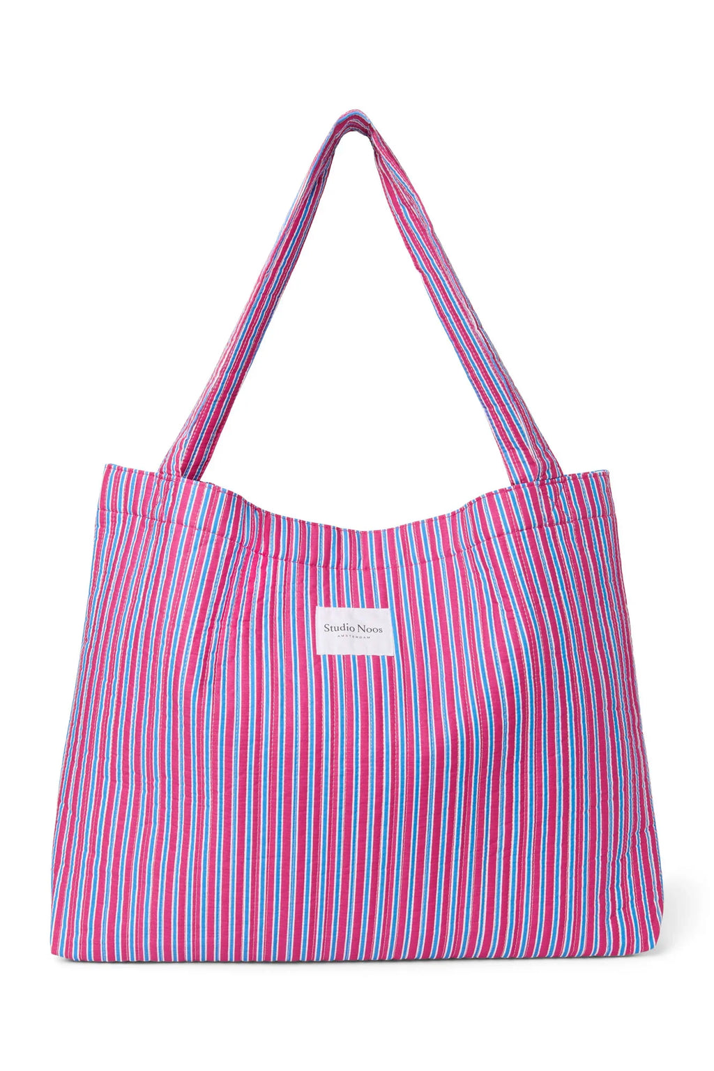 Popeline Gestreifte Wickeltasche | Himbeere