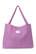Popeline Gestreifte Wickeltasche | Himbeere