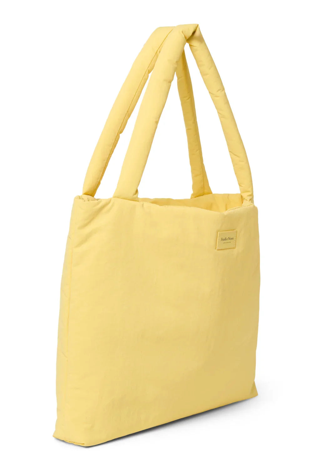 Botergele getextureerde puffy mom bag