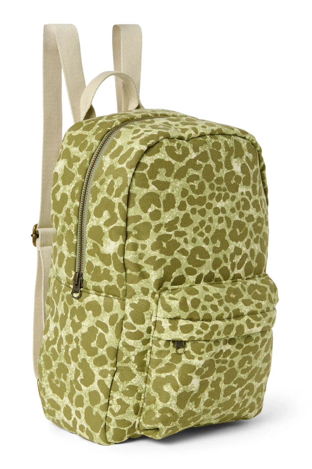 Brauner Leopard Midi-Rucksack aus Baumwolle