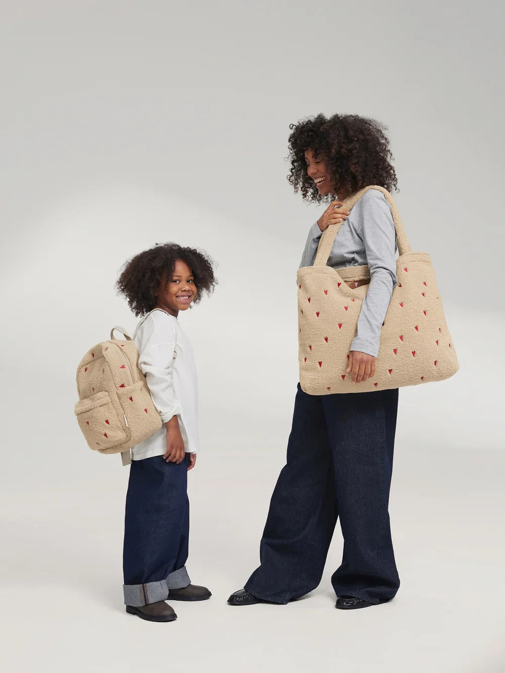 Brown Hearts Teddy Midi Rugzak