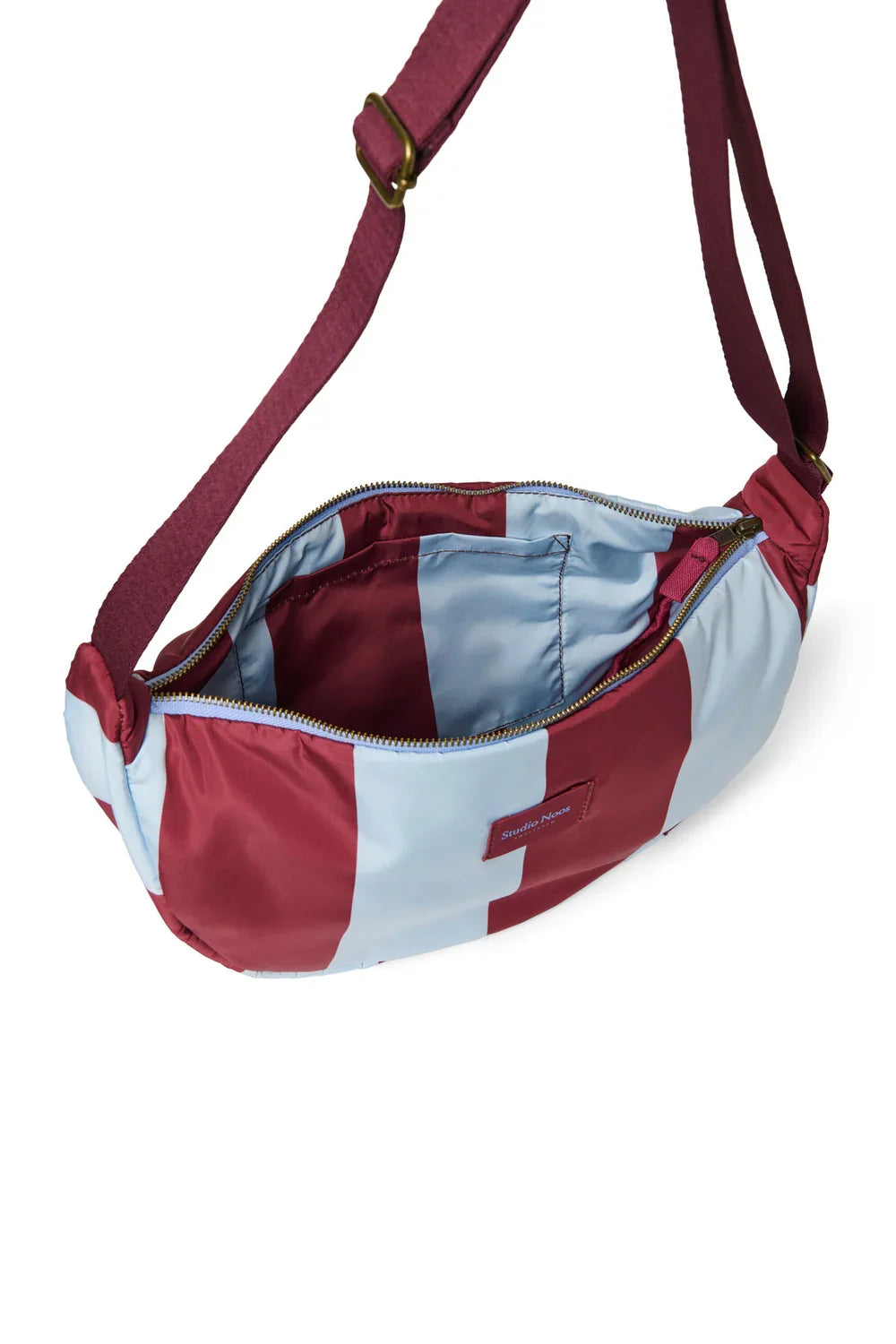 Bordeaux/Hellblau Gestreifte Bauchtasche für Erwachsene