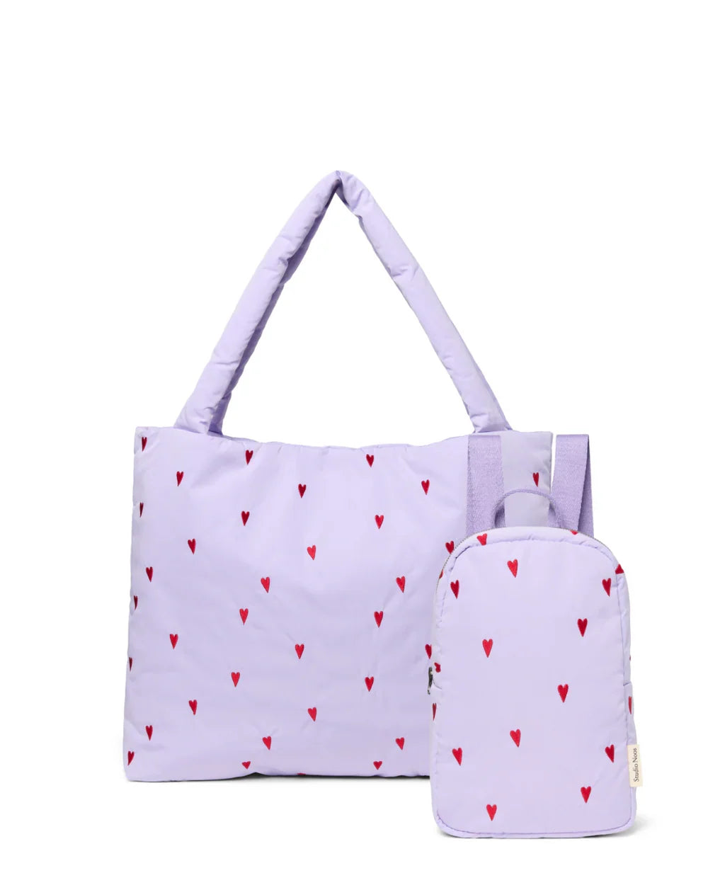 Lila Herzen Passendes Puffy Geschenkset