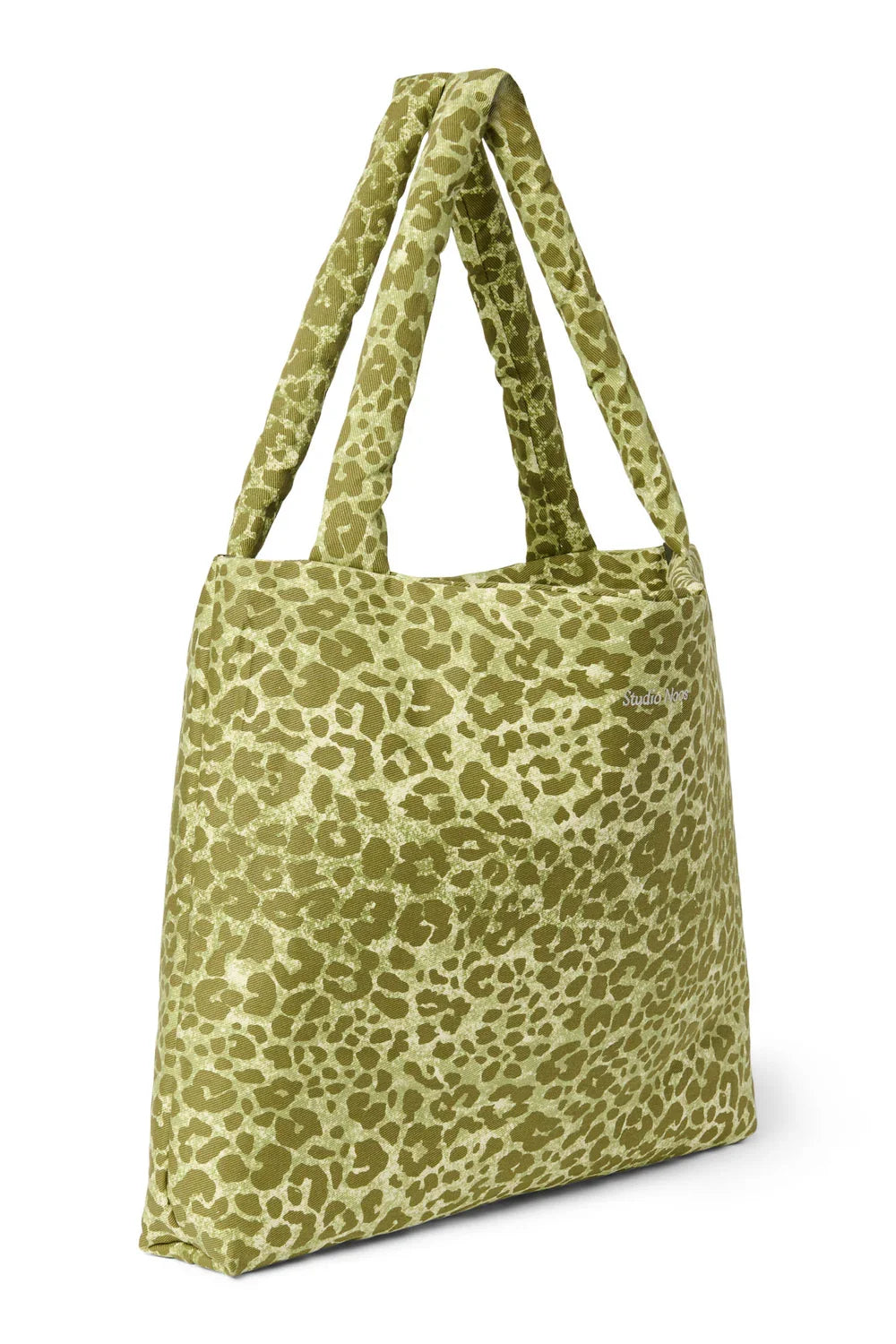 Grüne Leoparden-Baumwoll-Mom-Bag