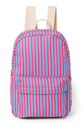 Poplin gestreepte midi-rugzak | Framboos