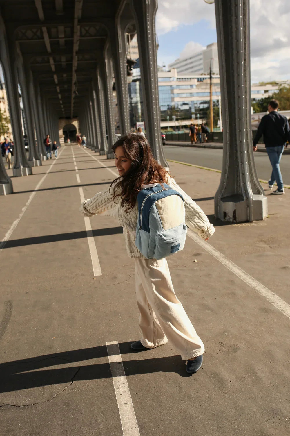 Denim Patchwork Midi-Rucksack