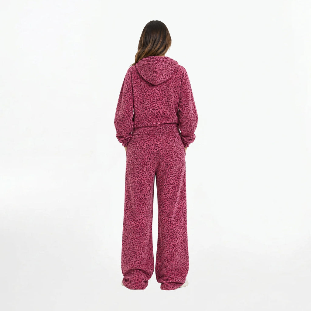 VYBES Pink Leopard Sweatpants