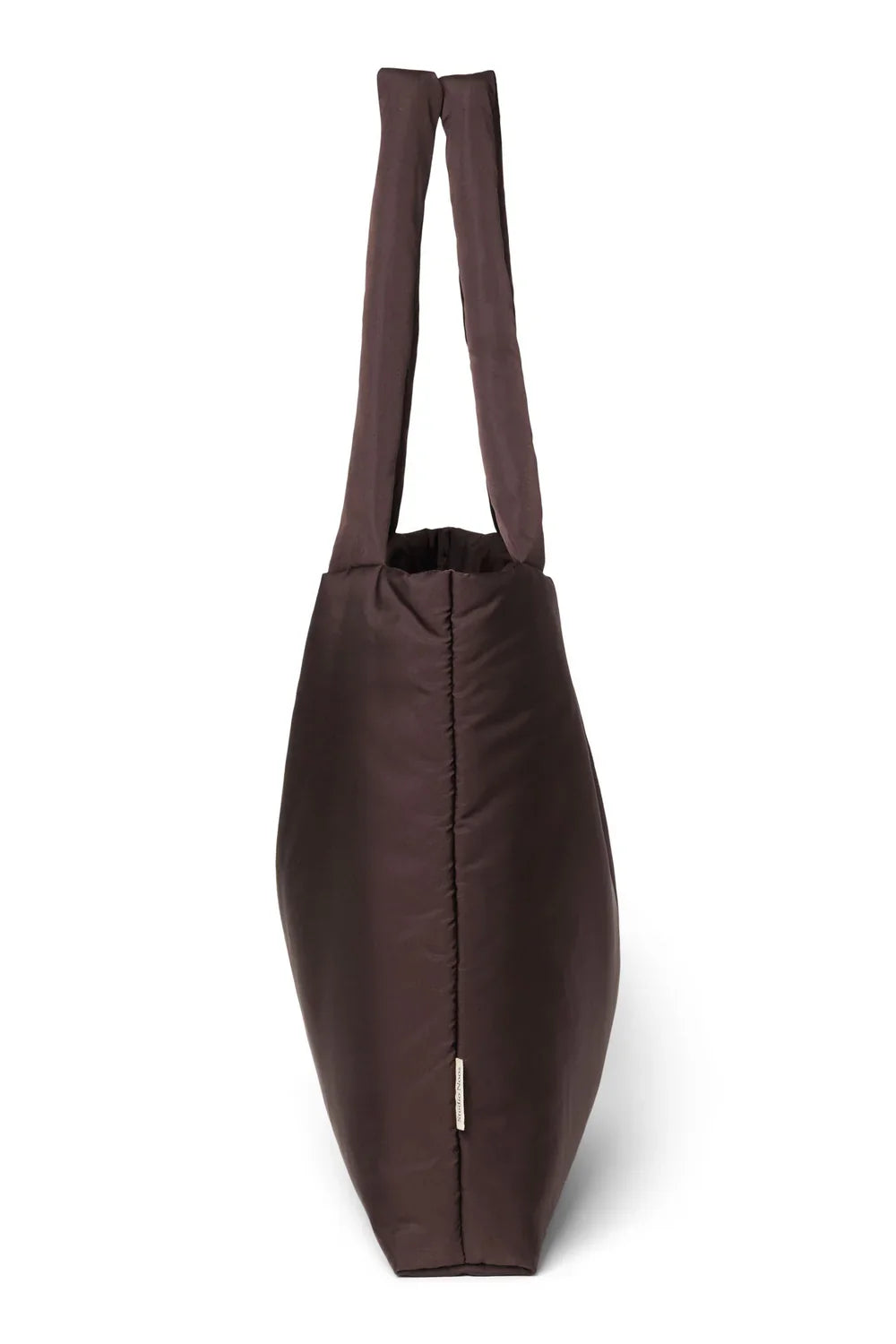 Bruine Puffy Mom-tas met hartjes