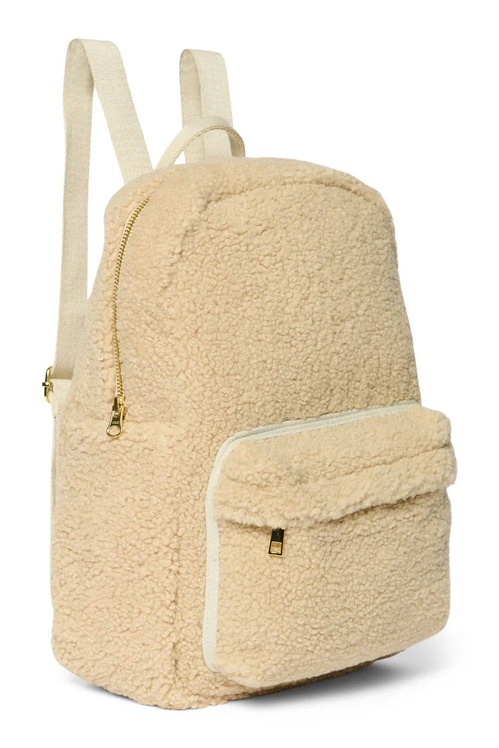 Ecru Teddy Midi Backpack Front Pocket