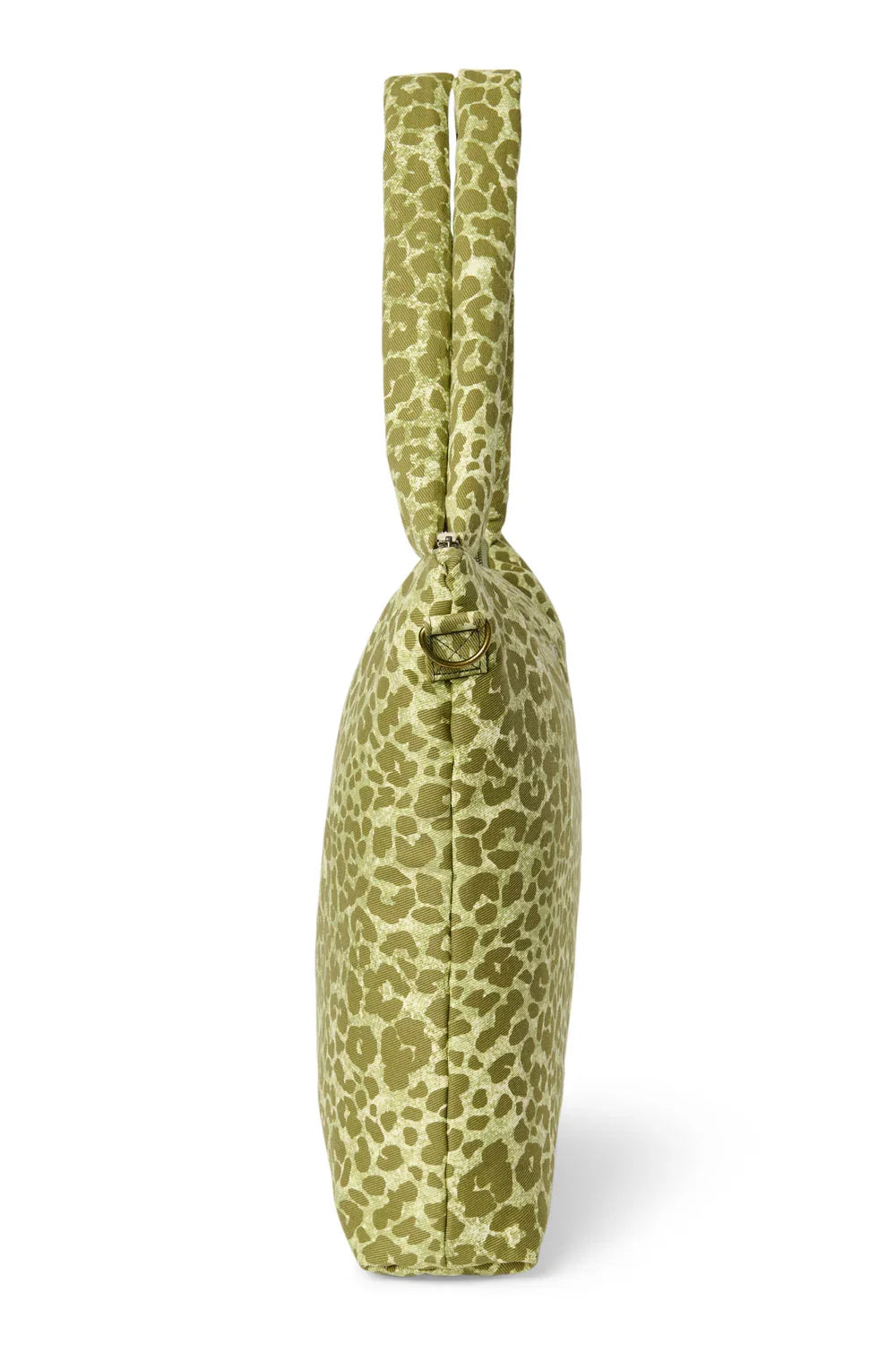 Wickeltasche aus brauner Baumwolle mit Leopardenmuster