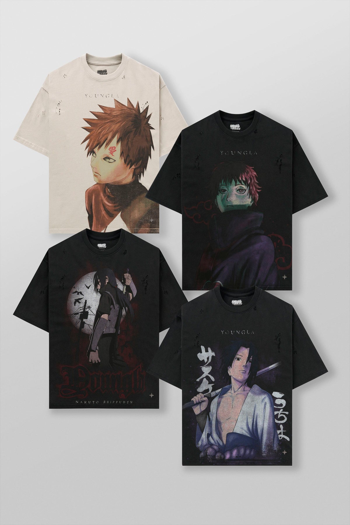 4318 - T-shirts Naruto effet usé