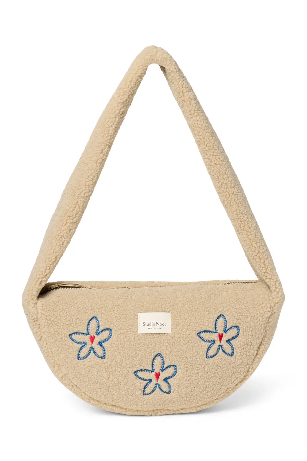 Ecru Flower Heart Teddy Mini Cross Body Bag