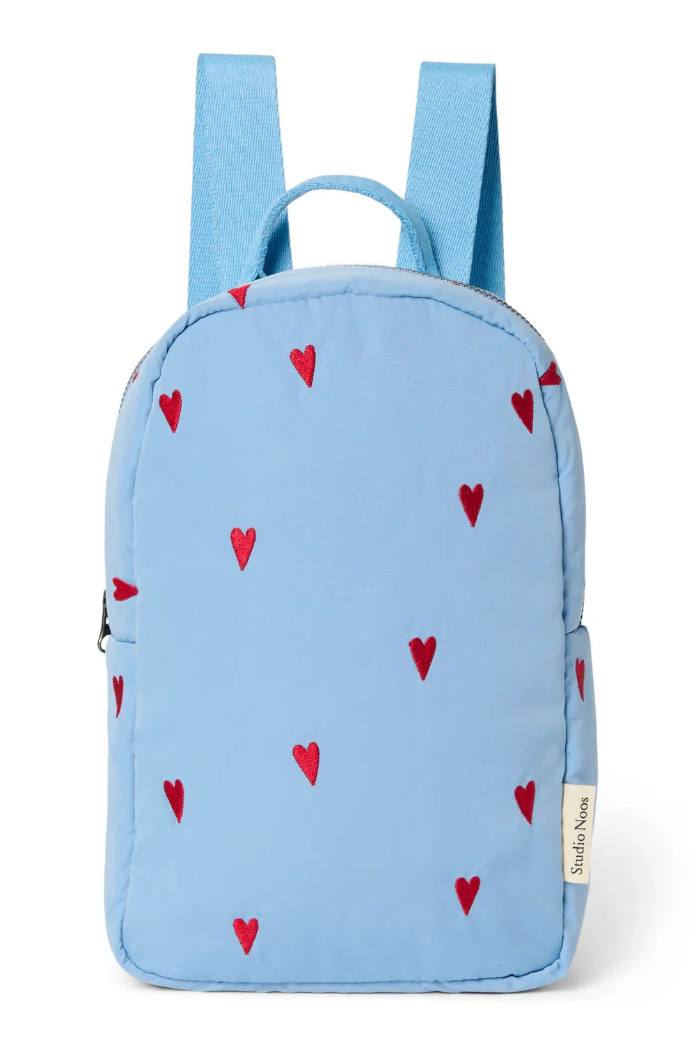 Hellblaue Herzen Puffy Mini-Rucksack