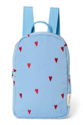 Hellblaue Herzen Puffy Mini-Rucksack