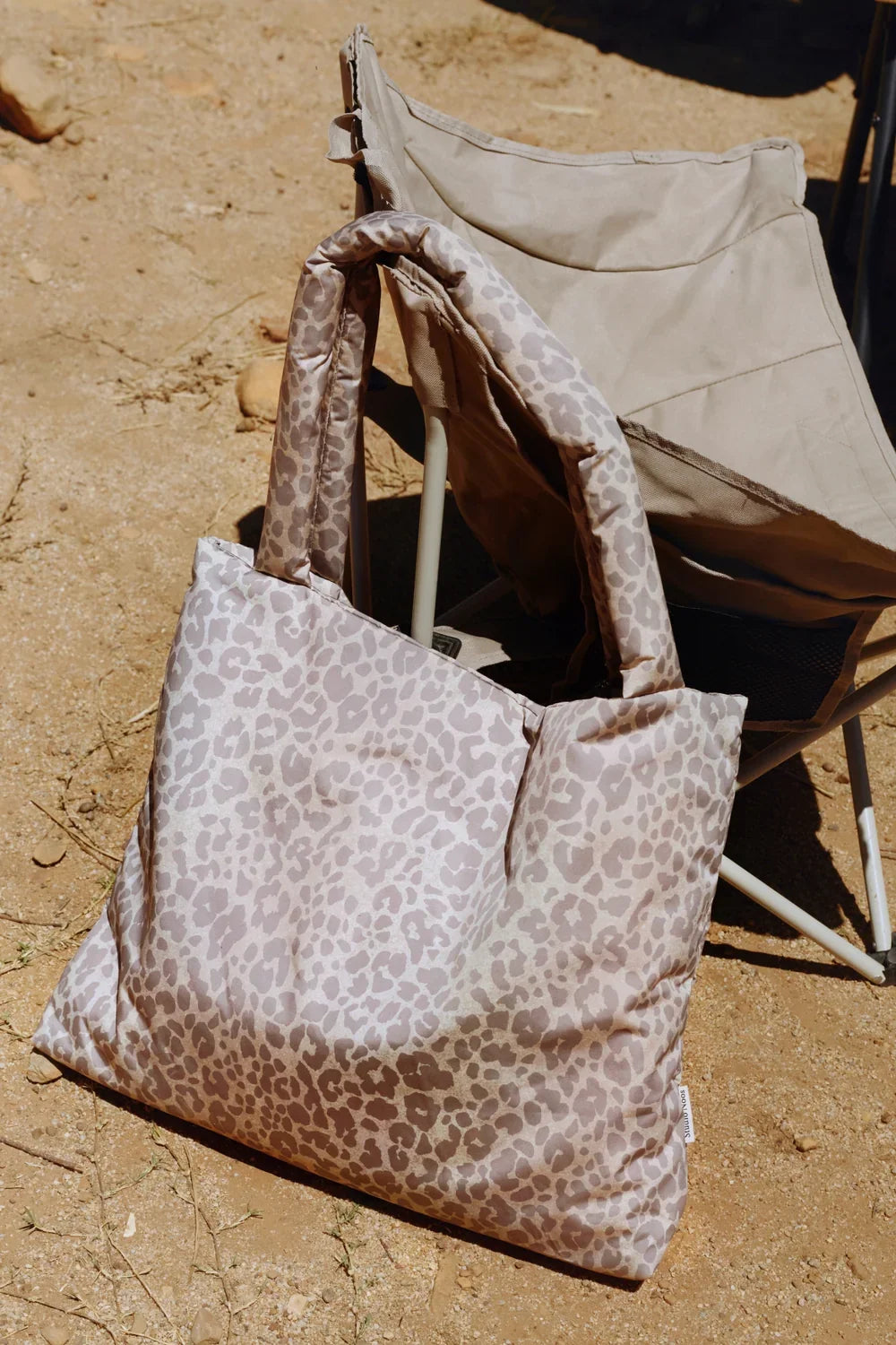 Beige luipaardprint luiertas